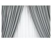 Set od 2 baršunastih zavjesa, siva biserna, s naborima, poluprozirne, 140x250 cm