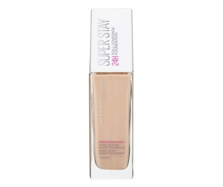 Alapozó, Maybelline, Super Stay 24H Full Coverage, 10 Ivory, 30 ml