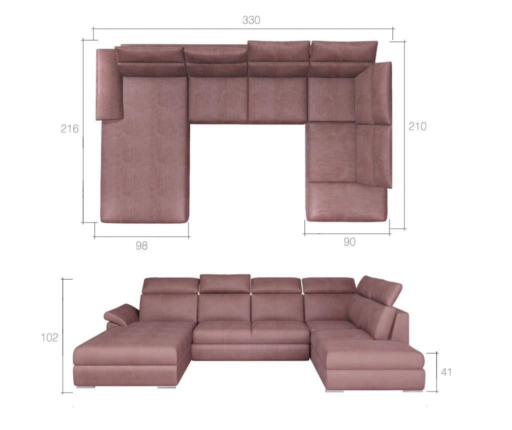 Kutna sofa na razvlačenje u obliku slova U Evanell - 4