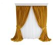 Set od 2 baršunastih zavjesa, senf žute boje, s trakom, poluprozirne, 140x250 cm