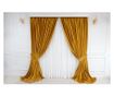 Set od 2 baršunastih zavjesa, senf žute boje, s trakom, poluprozirne, 140x250 cm