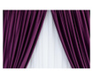 2 db bársonyfüggöny készlet, szilva lila, rácsos, félig átlátszó, 250x250 cm, 250x250 cm