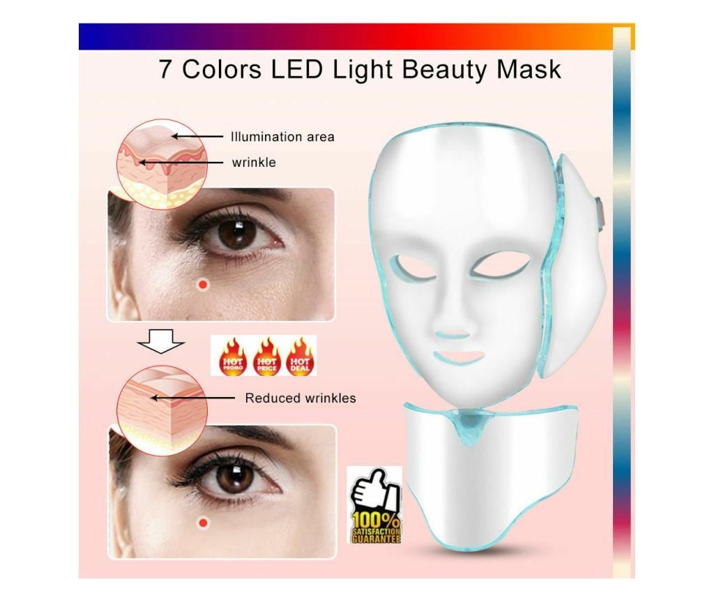 Masca fototerapie fata led, tratament foton rejuvenation, anti-imbatranire, indepartare riduri fine, lifting, cearcane 7 culori - 8