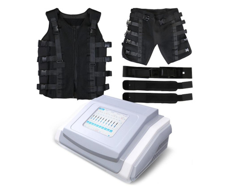 Costum microcurent electrostimulare profesional ems body suit, slabire rapida anticelulitic, 121x1  45x45 cm