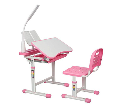 Detský rastúci písací stôl s nastaviteľnou výškou, ružový
