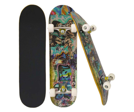 Skateboard sts, abec 7, aluminiu, 79x20 cm, graffiti wall, hb4004-e