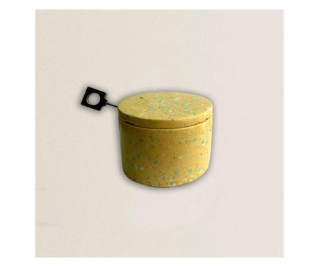 Recipient condimente cu capac terrazzo crem