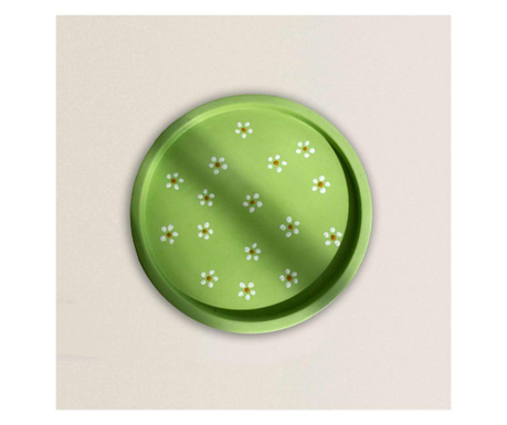 Platou decorativ margareta 20 cm verde