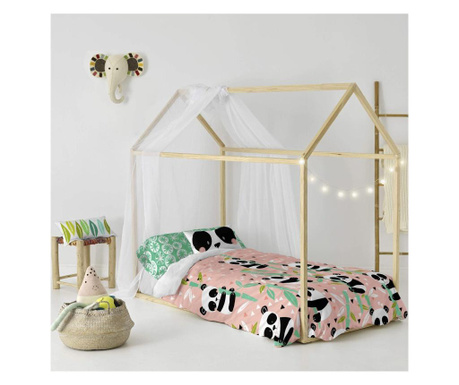 Set posteljina Single Panda Garden