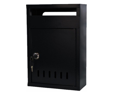 Голяма пощенска кутия за вътрешна или външна употреба, pufo home, 34 x 29 cm, черна