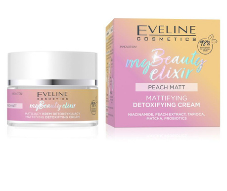 Crema de fata, Eveline Cosmetics, My Beauty Elixir, Peach Matt, 50 ml