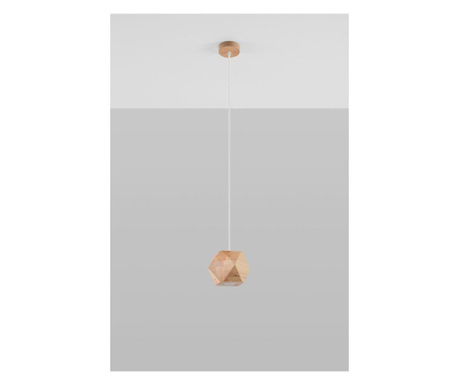 Lustra Nice Lamps, Peach Puff, lemn, N/A, max. 40 W, GU10, lemn natur, 12x12x120 cm