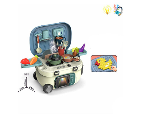 Детска кухня в куфар със звук и светлина 3в1 EmonaMall - Код W4377
