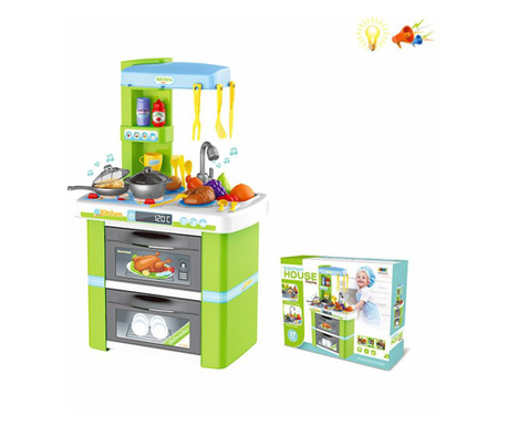 Детска кухня със светещи котлони и реалистични звуци (70см) EmonaMall - Код W4359