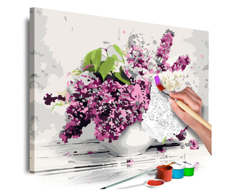 Pictura pe numere - Vaza Si flori - 60 x 40 cm