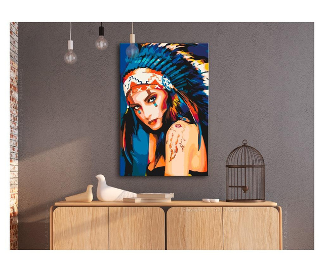 Pictura pe numere - Native American Girl - 40x60cm