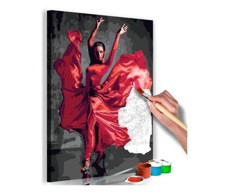Pictura pe numere - Red Dress - 40x60cm