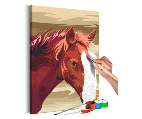 Pictura pe numere - Brown Horse - 40x60cm