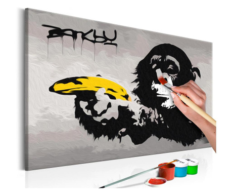 Pictura pe numere - Monkey (Banksy Street Art Graffiti) - 60x40cm
