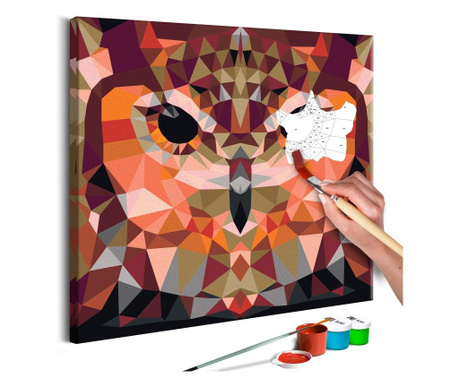 Pictura pe numere - Owl (Geometrical) - 40x40cm