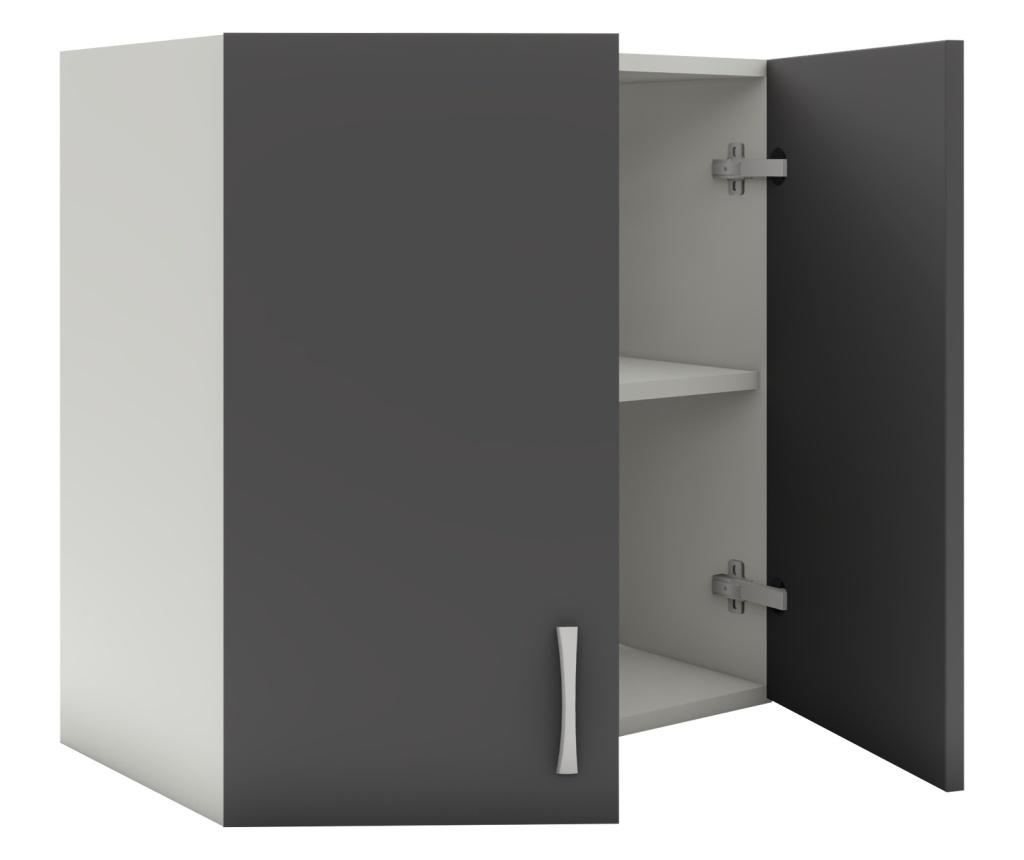 Corp Superior haaus, 2 Usi, Antracit/Alb, 60 x 30 x 60 cm - 2