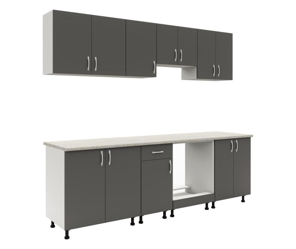 Corp Baza haaus, 1 Sertar, 1 Usa, Antracit/Alb, 40 x 50 x 80 cm - 8