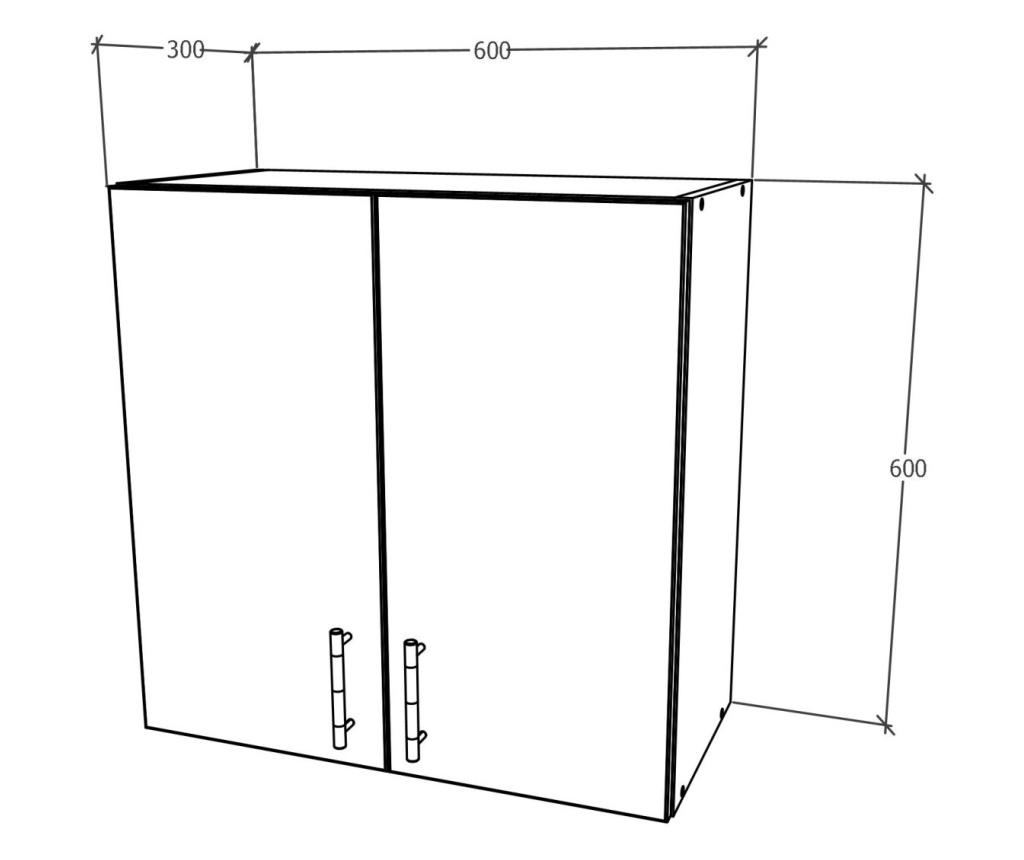 Corp Superior haaus, 2 Usi, Antracit/Alb, 60 x 30 x 60 cm - 3