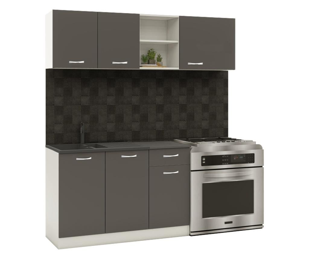 Set Bucatarie haaus Kara, Antracit/Alb, L 180 cm
