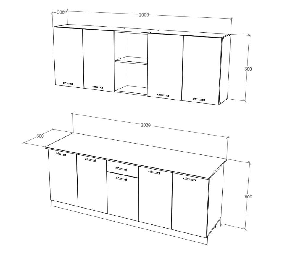 Set Bucatarie haaus Nisa, Stejar Wotan/Alb, L 200 cm - 3