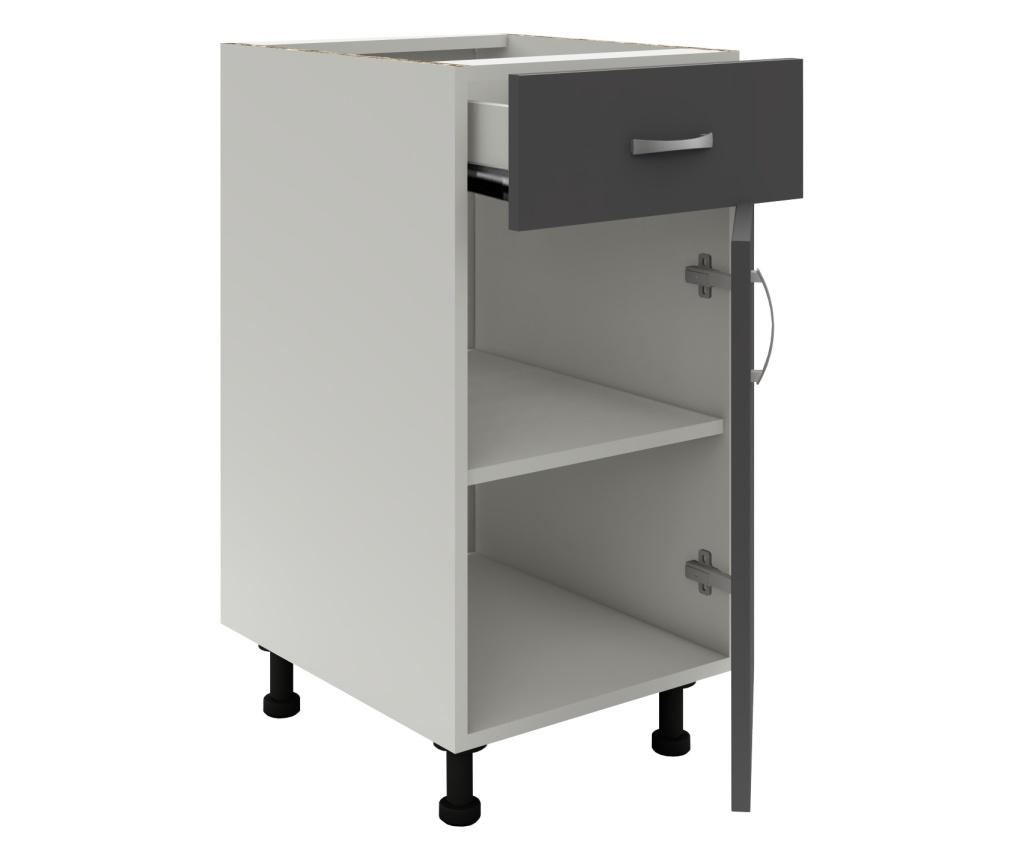 Corp Baza haaus, 1 Sertar, 1 Usa, Antracit/Alb, 40 x 50 x 80 cm - 2