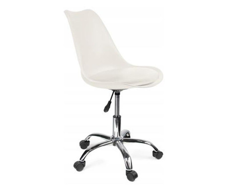 Офис стол, въртящ се, бял, 51x78 / 90 см