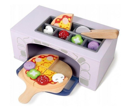 Cuptor pentru pizza din lemn cu accesorii pentru bucatarie si alimente, MCT4333