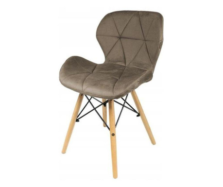Стол в скандинавски стил, кадифе, бежов, 46x50x73 см