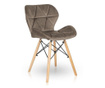 Skandináv stílusú szék, velúr, bézs, 46x50x73 cm