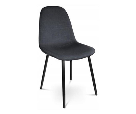 Стол в скандинавски стил, текстил, метал, черен, 43x52x88 см, Lissy