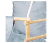 Leagan pentru copii, lemn, perna albastru deschis, 33.4x34.5x25 cm, Springos