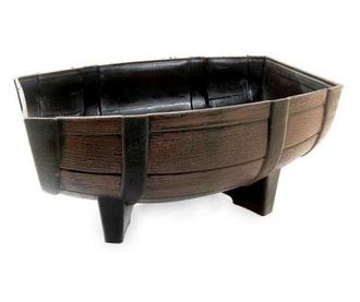 Ghiveci Mercaton pentru Flori, Model Butoi Vintage, Plastic, 41x30x19 cm
