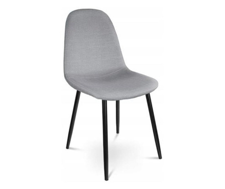 Стол в скандинавски стил, текстил, метал, светло сиво, 43x52x88 см, lissy