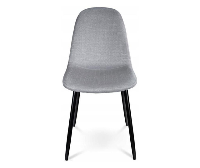 Стол в скандинавски стил, текстилен, метален, светло сив, 43x52x88 cm, Lissy