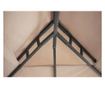 Pavilion/foisor pentru gradina/terasa, cadru metalic, cu perdele, crem, 4x2.8x2.7 m