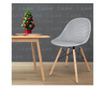 Skandináv stílusú szék, PP, fa, szürke, 45x56x77 cm, Cava