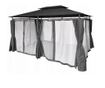 Pavilion/foisor pentru gradina/terasa, cadru metalic, cu plasa de tantari, gri, 4x3x2.65 m