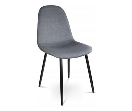 Стол в скандинавски стил, текстил, метал, сив, 43x52x88 см, lissy