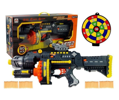 Детска играчка електрическа картечница с дунапренови патрони и мишена MCT 5087