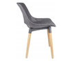 Skandináv stílusú szék, PP, fa, max 130 kg, szürke, 45x55x77 cm, Davis