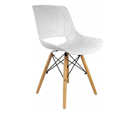 Стол в скандинавски стил, pp, дърво, макс. 100 кг, бял, 45x55x78 см, lars