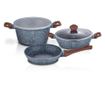 Комплект мраморни тенджери, тигани и тигани, 5 части, кован алуминий, Forest Line, Berlinger Haus, BH 7060