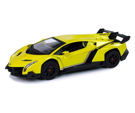 RC спортна детска кола с дистанционно, жълт Lamborghini Veneno, LeanToys, 9741