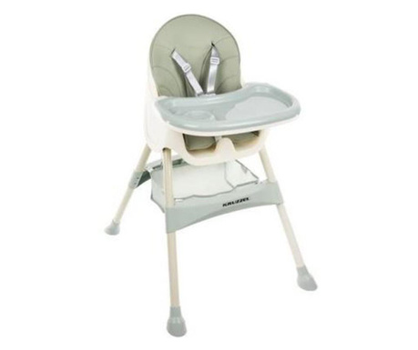Бебешки стол за хранене, 3 в 1, зелен, макс. 20 кг, 60x75x92 см, Kruzzel