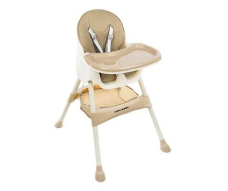 Бебешки стол за хранене, 3 в 1, бежов, макс. 20 кг, 60x75x92 см, Kruzzel
